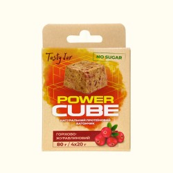 Натуральний протеїновий батончик  "Горіхово-Журавлиновий" 80 г. POWER CUBE